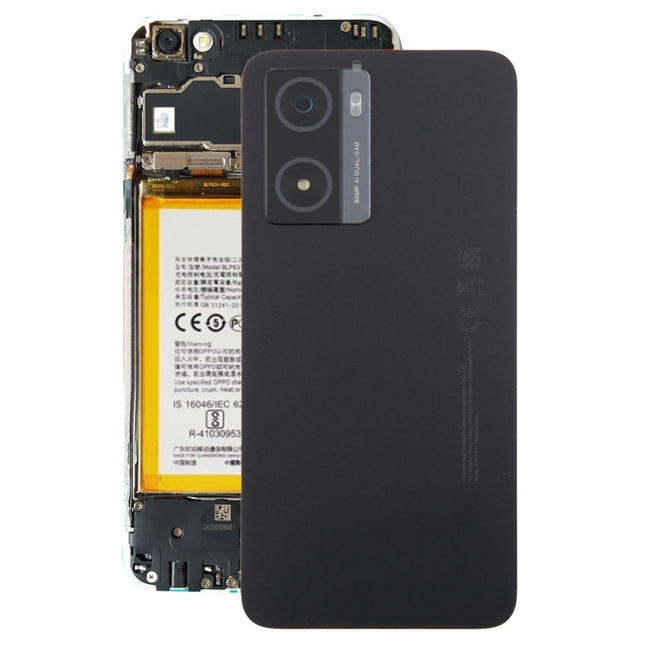 For OPPO A77s Original Battery Back Cover with Camera Lens Cover(Black)-garmade.com