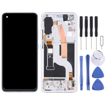 Original AMOLED LCD Screen for Asus Zenfone 8 ZS590KS Digitizer Full Assembly with Frame（Silver)-garmade.com