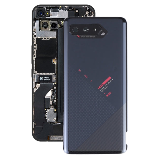 Glass Battery Back Cover for Asus ROG Phone 5 ZS673KS(Jet Black)-garmade.com