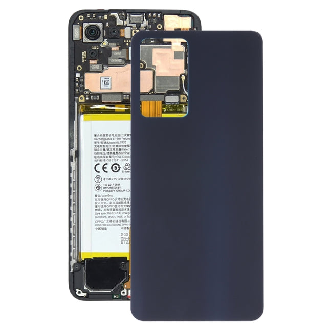 For OPPO Reno7 Pro 5G Glass Battery Back Cover (Black)-garmade.com