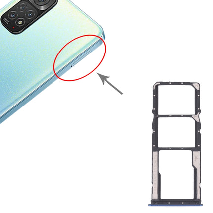 SIM Card Tray + SIM Card Tray + Micro SD card tray for Xiaomi Redmi Note 11 4G / Redmi Note 11S 4G(Dark Blue)-garmade.com