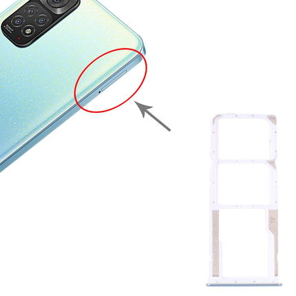 SIM Card Tray + SIM Card Tray + Micro SD card tray for Xiaomi Redmi Note 11 4G / Redmi Note 11S 4G(Baby Blue)-garmade.com