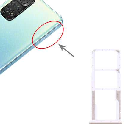 SIM Card Tray + SIM Card Tray + Micro SD card tray for Xiaomi Redmi Note 11 4G / Redmi Note 11S 4G(White)-garmade.com