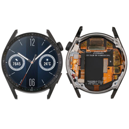 Dual Cable Edition Original LCD Screen and Digitizer Full Assembly With Frame for Huawei Watch GT 3 46mm JPT-B19(Black)-garmade.com