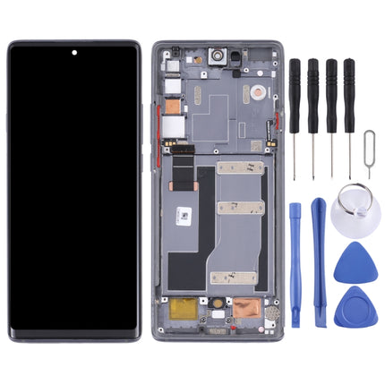 Original LCD Screen for TCL 20 Pro 5G T810H Digitizer Full Assembly with Frame (Black)-garmade.com