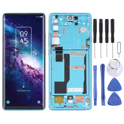 Original LCD Screen for TCL 20 Pro 5G T810H Digitizer Full Assembly with Frame (Blue)-garmade.com