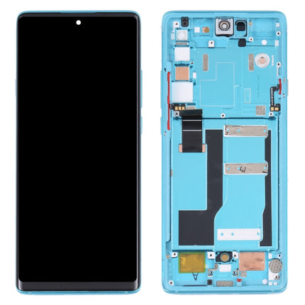 Original LCD Screen for TCL 20 Pro 5G T810H Digitizer Full Assembly with Frame (Blue)-garmade.com