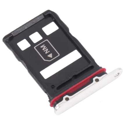 SIM Card Tray + NM Card Tray for Huawei P50 Pro+ (Silver)-garmade.com