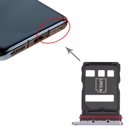 SIM Card Tray + NM Card Tray for Huawei P50 (Black)-garmade.com