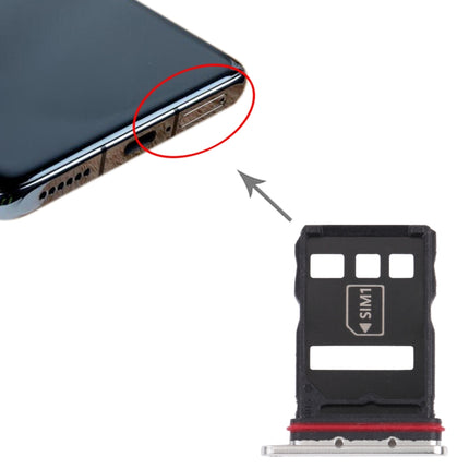 SIM Card Tray + NM Card Tray for Huawei P50 (Silver)-garmade.com