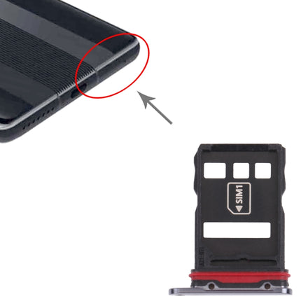 SIM Card Tray + NM Card Tray for Huawei Mate 40 RS Porsche Design (Black)-garmade.com