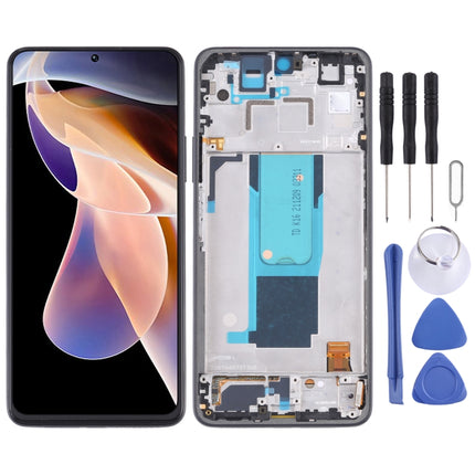 Original LCD Screen and Digitizer Full Assembly with Frame for Xiaomi Redmi Note 11 Pro China/Redmi Note 11 Pro+ 5G/11i/11i HyperCharge(Black)-garmade.com