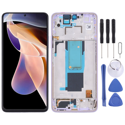 Original LCD Screen and Digitizer Full Assembly with Frame for Xiaomi Redmi Note 11 Pro China/Redmi Note 11 Pro+ 5G/11i/11i HyperCharge(Purple)-garmade.com