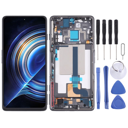 Original LCD Screen and Digitizer Full Assembly with Frame for Xiaomi Redmi K50 Gaming/Poco F4 GT(Black)-garmade.com