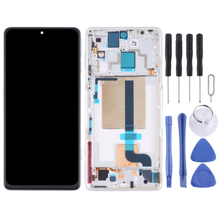 Original LCD Screen and Digitizer Full Assembly with Frame for Xiaomi Redmi K50 Gaming/Poco F4 GT(White)-garmade.com