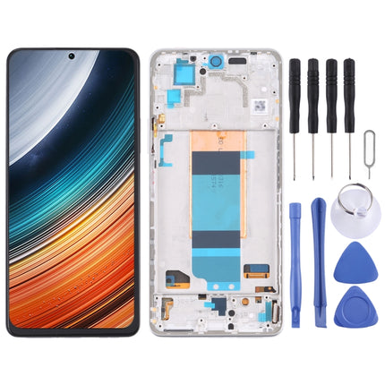 Original LCD Screen for Xiaomi Redmi K40S Digitizer Full Assembly with Frame(Silver)-garmade.com