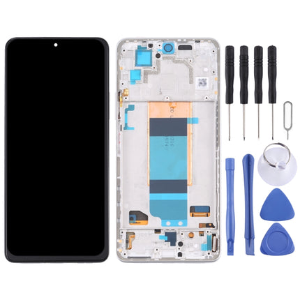 Original LCD Screen for Xiaomi Redmi K40S Digitizer Full Assembly with Frame(Silver)-garmade.com