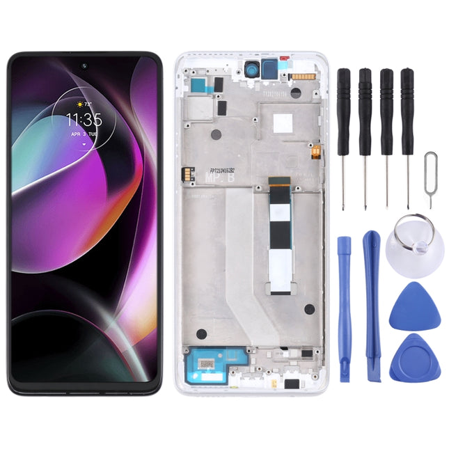 TFT LCD Screen for Motorola Moto G 5G Digitizer Full Assembly with Frame (White)-garmade.com