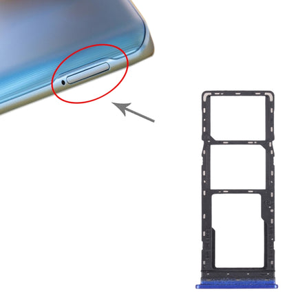 For Infinix Hot 7/Hot 7 Pro SIM Card Tray + SIM Card Tray + Micro SD Card Tray (Blue)-garmade.com
