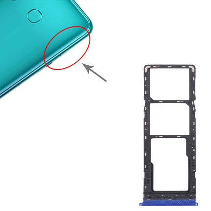 For Infinix S5 Pro X660 X660C X660B SIM Card Tray + SIM Card Tray + Micro SD Card Tray (Blue)-garmade.com