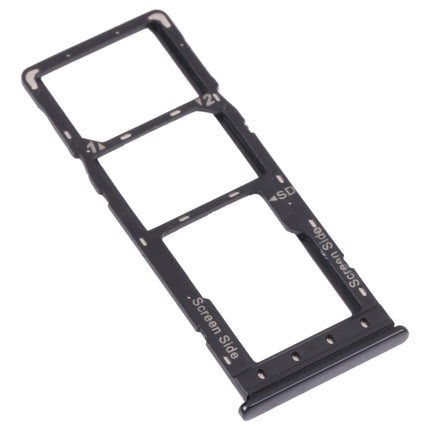 For Infinix Hot 10 Lite X657B SIM Card Tray + SIM Card Tray + Micro SD Card Tray (Black)-garmade.com