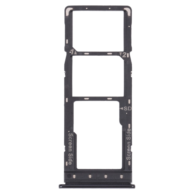For Infinix Note 10 X693 SIM Card Tray + SIM Card Tray + Micro SD Card Tray (Black)-garmade.com