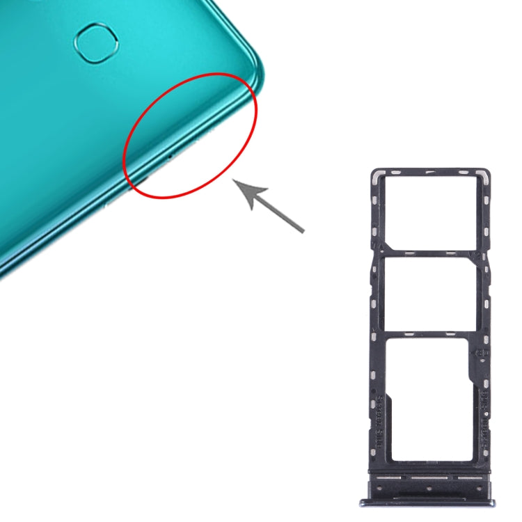 For Infinix Note 10 Pro/Note 10 Pro NFC X695 SIM Card Tray + SIM Card Tray + Micro SD Card Tray (Black)-garmade.com