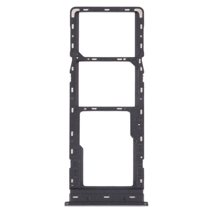 For Tecno Spark 4 Lite KC8S SIM Card Tray + SIM Card Tray + Micro SD Card Tray (Black)-garmade.com