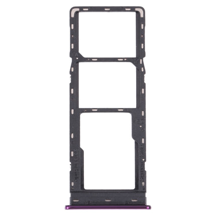 For Tecno Spark 4 Lite KC8S SIM Card Tray + SIM Card Tray + Micro SD Card Tray (Purple)-garmade.com