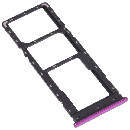 For Tecno Spark 4 Lite KC8S SIM Card Tray + SIM Card Tray + Micro SD Card Tray (Purple)-garmade.com