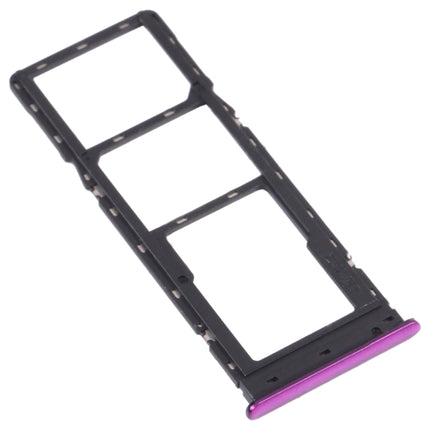 For Tecno Spark 4 Lite KC8S SIM Card Tray + SIM Card Tray + Micro SD Card Tray (Purple)-garmade.com