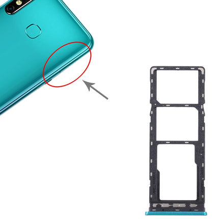 For Tecno Spark Go 2022/Spark 6 Go SIM Card Tray + SIM Card Tray + Micro SD Card Tray (Green)-garmade.com