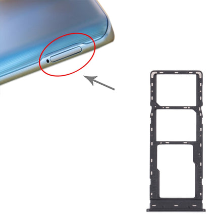 For Tecno Camon 17P CG7 SIM Card Tray + SIM Card Tray + Micro SD Card Tray (Black)-garmade.com