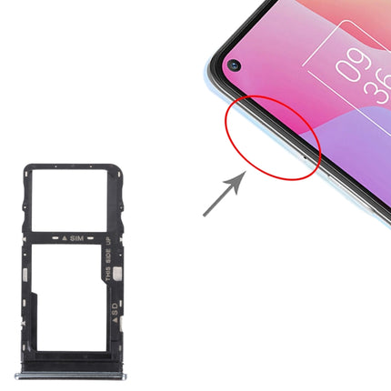 Original SIM Card Tray + Micro SD Card Tray for TCL 10L/10 Lite T770H T770B(Silver)-garmade.com