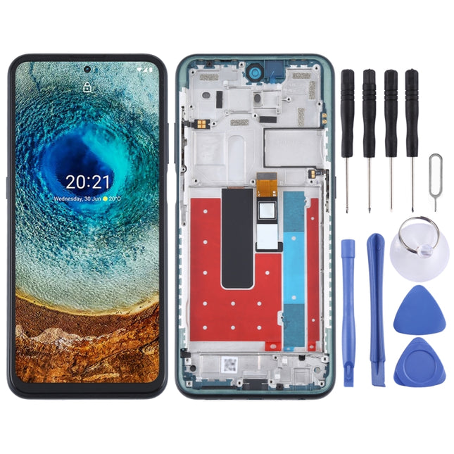 TFT LCD Screen for Nokia X10 TA-1350 TA-1332 Digitizer Full Assembly with Frame (Green)-garmade.com