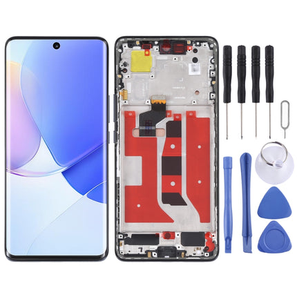 Original OLED LCD Screen for Huawei Nova 9 Digitizer Full Assembly with Frame(Black)-garmade.com