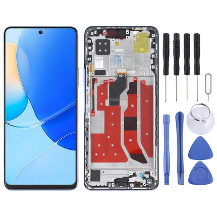 Original LCD Screen and Digitizer Full Assembly with Frame for Huawei Nova 9 SE(Purple)-garmade.com