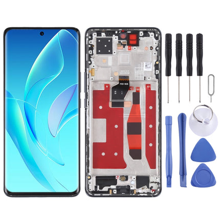 Original OLED LCD Screen for Honor 60 Pro Digitizer Full Assembly with Frame(Black)-garmade.com