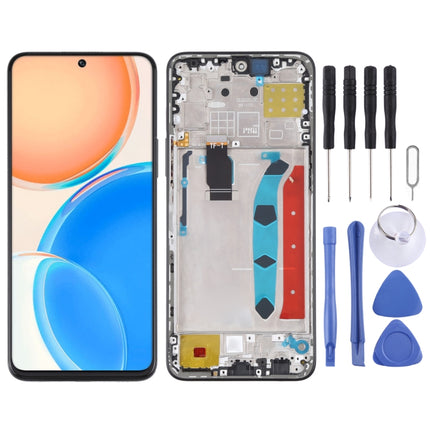 Original LCD Screen for Honor X8 Digitizer Full Assembly with Frame(Black)-garmade.com