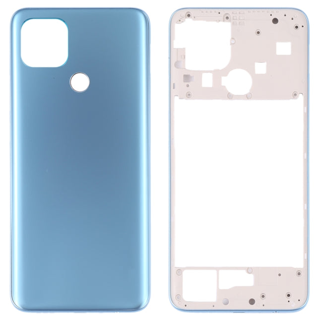 For OPPO A15/A15S/A35 Battery Back Cover with Middle Frame (Blue)-garmade.com