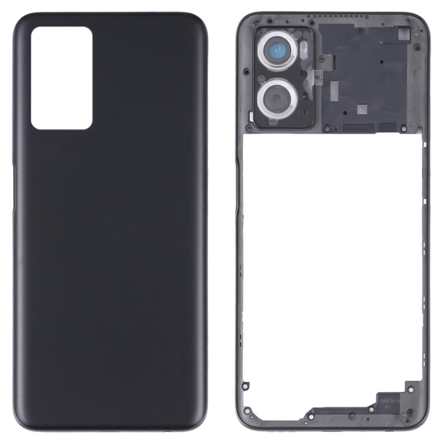For OPPO A36/A76 Battery Back Cover with Middle Frame (Black)-garmade.com