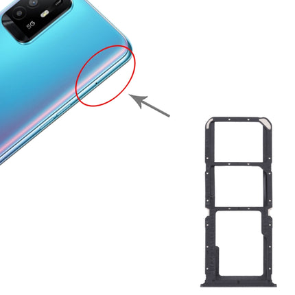 For OPPO A95 4G/Reno6 Lite SIM Card Tray + SIM Card Tray + Micro SD Card Tray (Black)-garmade.com