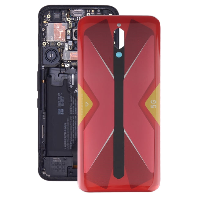 Battery Glass Back Cover for ZTE Nubia Red Magic 5G NX659J(Red)-garmade.com