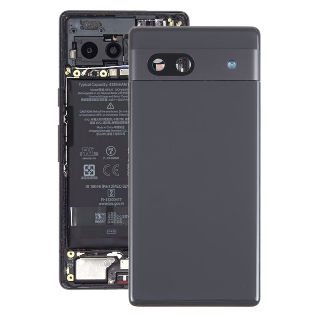 For Google Pixel 7A Original Battery Back Cover with Camera Lens Cover(Black)-garmade.com