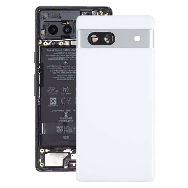 For Google Pixel 7A Original Battery Back Cover with Camera Lens Cover(White)-garmade.com