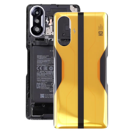 Glass Battery Back Cover for Xiaomi Redmi K40 Gaming(Yellow)-garmade.com