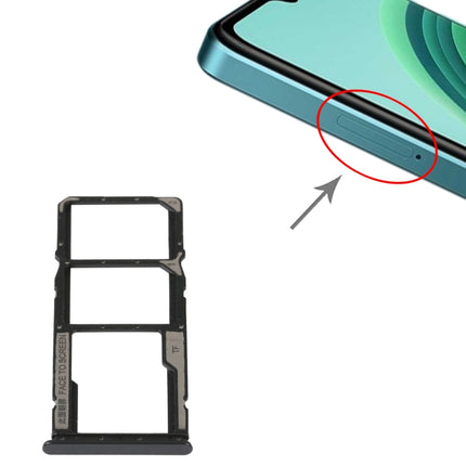 SIM Card Tray + SIM Card Tray + Micro SD Card Tray For Xiaomi Redmi Note 11E (Black)-garmade.com