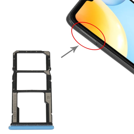 SIM Card Tray + SIM Card Tray + Micro SD Card Tray For Xiaomi Redmi 10C/Redmi 10 India/Poco C40(Blue)-garmade.com