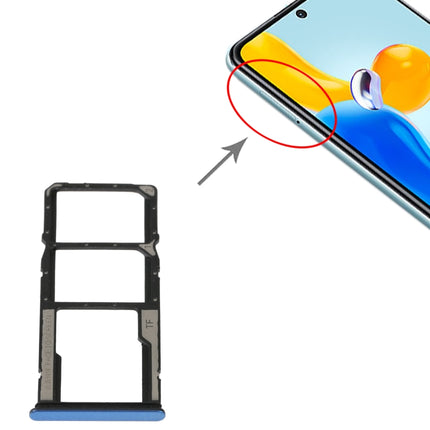 SIM Card Tray + SIM Card Tray + Micro SD Card Tray For Xiaomi Redmi Note 11S 5G (Blue)-garmade.com