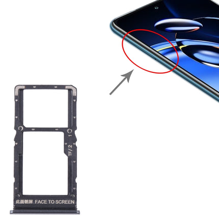 For Xiaomi Redmi Note 11SE SIM Card Tray + SIM Card Tray + Micro SD Card Tray (Black)-garmade.com